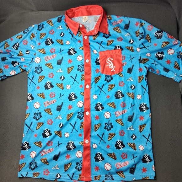Other - Chicago White Sox Shirt Mens XL Blue SGA Hawaiian Pizza Baseball MLB Floral Logo